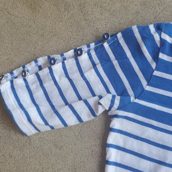 New York & Company cut out top blue white stripe extra small - Picture 3 of 5
